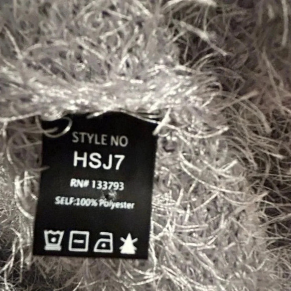 Pol Women's Fuzzy Knit Open Back Cardigan Sweater Gray Size M - Picture 7 of 16